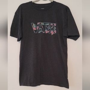 VANS Gray Floral T-shirt Size Medium